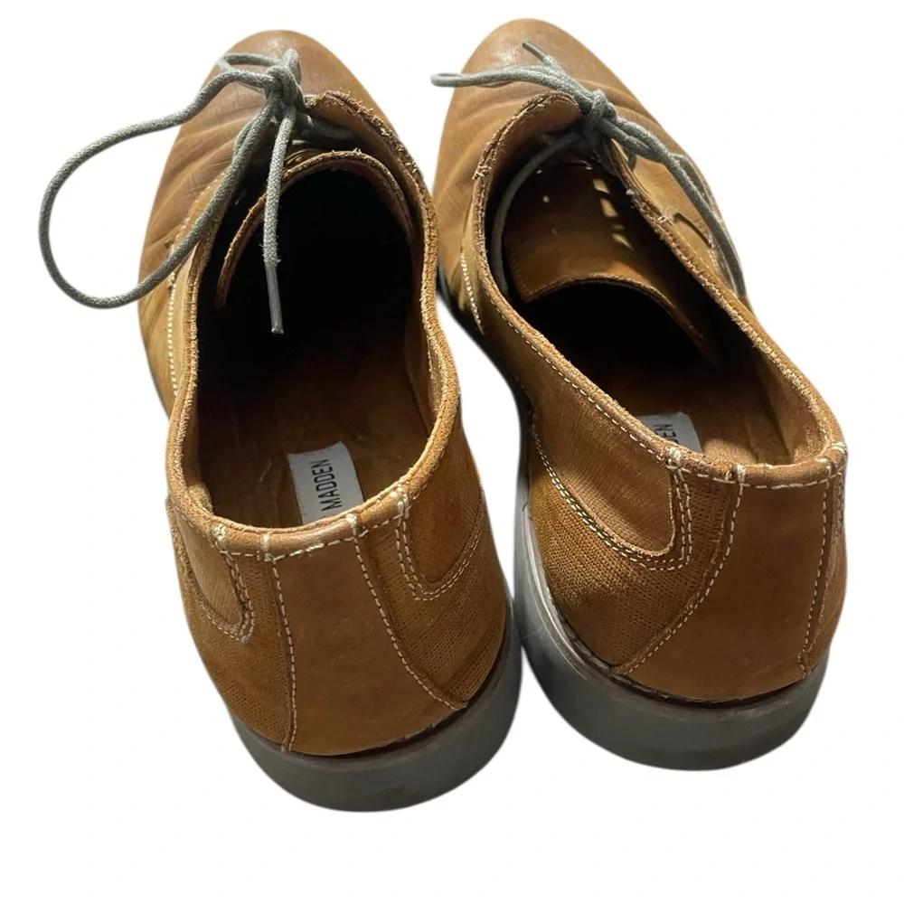 F1- Men's Tan Leather Upper Derby Shoes - size 12